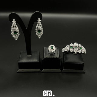 Era Falak Green Full Set Accessories High Quality Simulated Diamonds