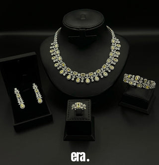 Era Ria Yellow Bridal Set - Rhodium-Plated Zircon Jewelry