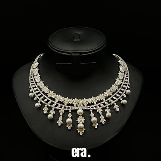 Era Wafa Pearl Set  High Quality Simulated diamonds