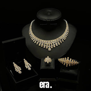 Era Raha Gold plated Full Set High Quality Simulated Diamonds