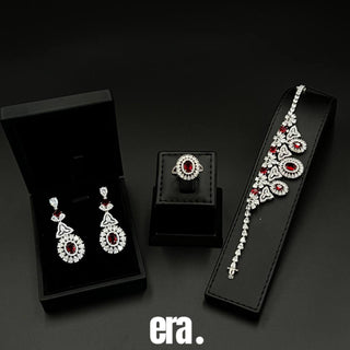 Era Noura Bridal Set - Rhodium-Plated Zircon Jewelry