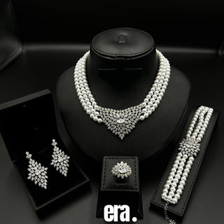 Era Reem Pearl Set  High Quality Simulated diamonds